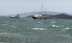 Bodrum'da kuvvetli fırtına... Feribot seferleri iptal edildi