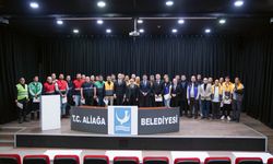 Aliağa’da orman yangınlarıyla mücadele eden personele teşekkür belgesi