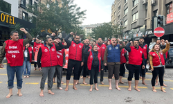 Büyükşehir'de iş bırakma günü: İşçiler çıplak ayakla yürüdü!