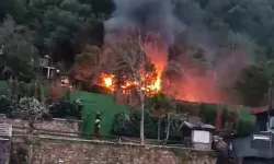 İstanbul'da restoranın müştemilatı alev alev yandı