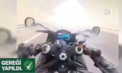 Otoyolda aşırı hız yapan motosiklet sürücüsü yakalandı
