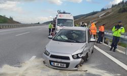 Aydın'da korkunç kaza: Otomobil bariyerlere çarpıp, alev aldı!