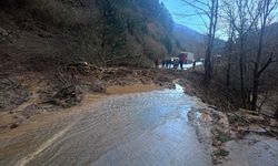Heyelanın ardından kapanan yol açıldı
