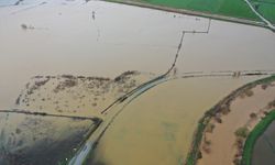 Aydın'da sağanak sonucu Büyük Menderes Nehri taştı