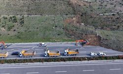 Otoyolda heyelan mesaisi sürüyor!