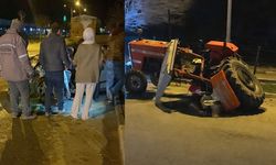Otomobil ile traktör çarpıştı: 5 kişi yaralandı!