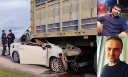 Cenaze yolunda feci ölüm... Tıra ok gibi saplandı