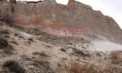 Peribacalarına sprey boyalı tahribat!