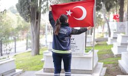 Konak’tan şehitlere vefa: Bayram öncesi temizlik ve bakım seferberliği