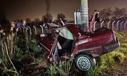 Beton direğe çarpan araçta 1 can kaybı