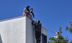 Bodrum'da yangın paniği: Çatıda mahsur kalan kadınlar kurtarıldı