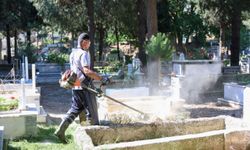 Aydın'da mezarlıklarda bayram temizliği