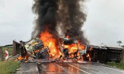 Faciadan dönüldü: TIR'lar alev alev yandı!
