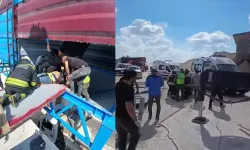 Taş kırma kuyusuna düşen 2 işçi yaralandı