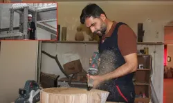 İmam, atık odunları eşyaya dönüştürüyor