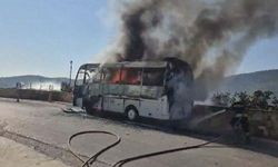 Bodrum'da minibüs alev alev yandı!