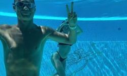 Ronaldo ve Georgina'dan havuz şov!