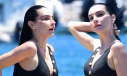 Burcu Kıratlı, denizin keyfini çıkardı