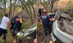 Kontrolden çıkan otomobil dere kenarına devrildi: 1 ölü, 4 yaralı