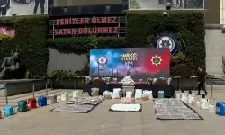 Operasyonlarda ele geçirilen 1 ton 163 kilogram uyuşturucu emniyette sergilendi