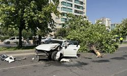Devrilen otomobildeki 2 kişi yaralandı