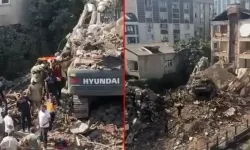 kontrollü yıkımı yapılan bina iş makinesinin üzerine çöktü
