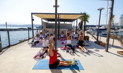 Körfez manzarasında spor keyfi