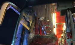 Trabzonsporluların otobüsüne taşlı saldırı