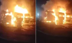 TIR garajına kundaklama saldırısı: 4 TIR kullanılamaz hale geldi
