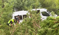 Minibüs bahçeye yuvarlandı: Yaralılar var!
