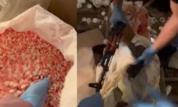 İzmir'de 'zehir' baskını: Evden kalaşnikof ve binlerce hap çıktı!