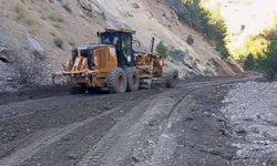 Heyelan nedeniyle kapanan yol açıldı