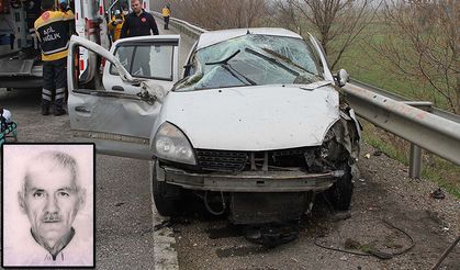 Otomobil, refüje ve bariyerlere çarptı: Yaşlı adam can verdi!