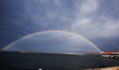 İzmir'de çifte gökkuşağı sürprizi!