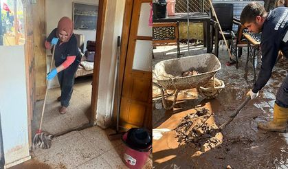 Seferihisar'da sel ve fırtına sonrası yoğun mesai