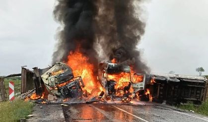 Faciadan dönüldü: TIR'lar alev alev yandı!