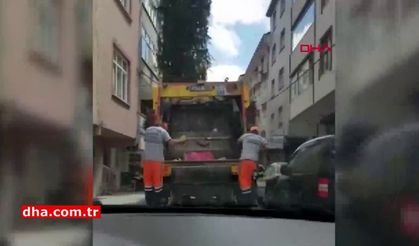 Hem dans ettiler hem çöp topladılar