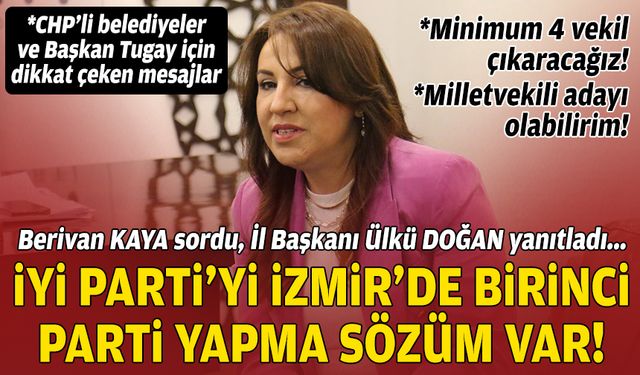 Berivan KAYA sordu, İl Başkanı Ülkü DOĞAN yanıtladı... “İYİ Parti’yi İzmir’de birinci parti yapma sözüm var”