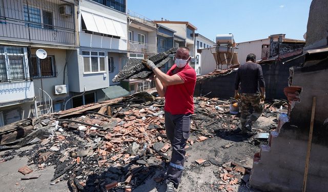Gaziemir'den yangında zarar görenlere yardım eli