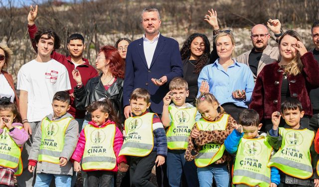 Buca'da minik ellerden yanan alanlara umut tohumları