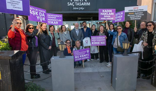Güzelbahçe kadına şiddete hayır dedi
