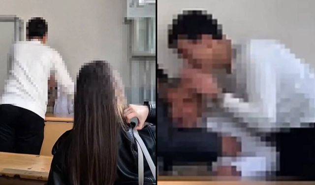 Görüntüler tepki çekti: Liselilerden öğretmene zorbalık!