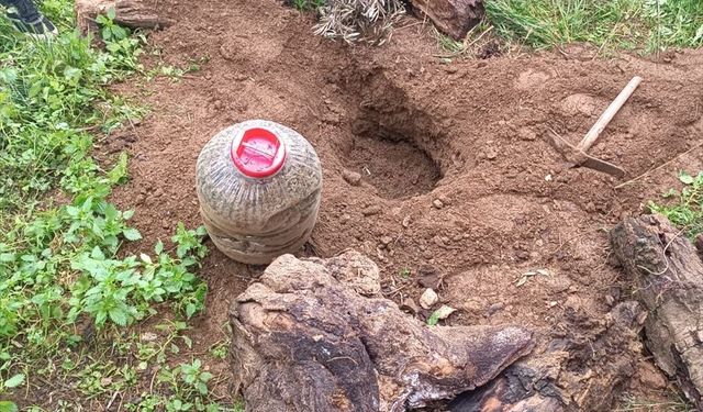 Toprağa gömülmüş bidonlarda bulundu... İzmir'de zehir evine baskın!