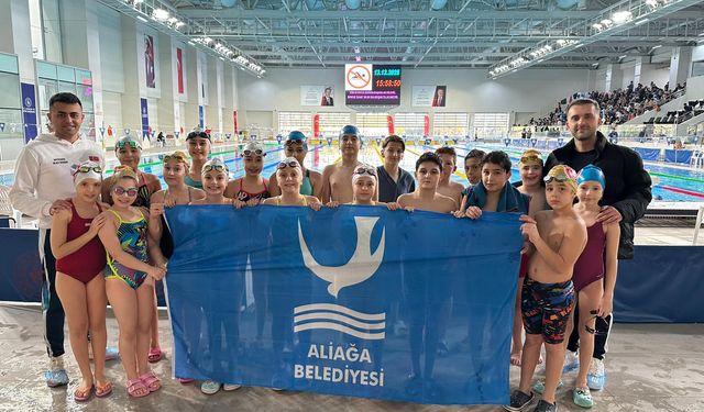 Aliağalı yüzücüler İzmir’de zirveye kulaç attı