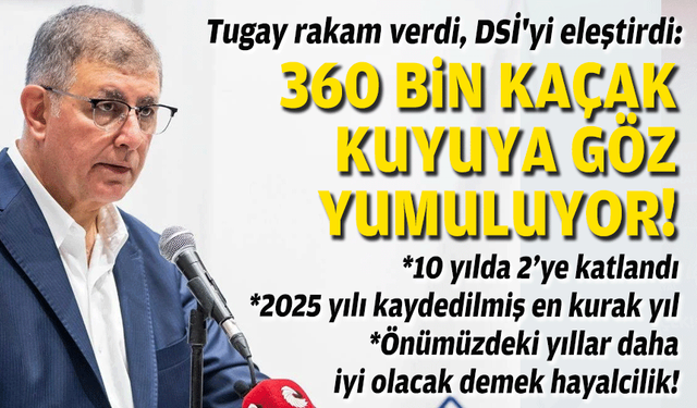 Başkan Tugay rakam verdi, DSİ'yi eleştirdi: 360 bin kaçak kuyuya göz yumuluyor!