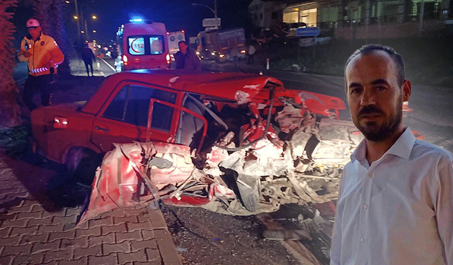 Korkunç kazada sürücü kaza kurbanı!