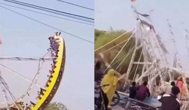 Panayırda facia: Çocuklarla dolu salıncak çöktü, 14 yaralı