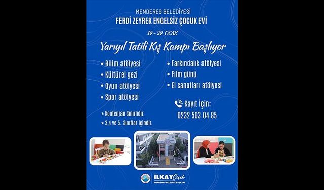 Menderes’te çocuklar için kış kampı