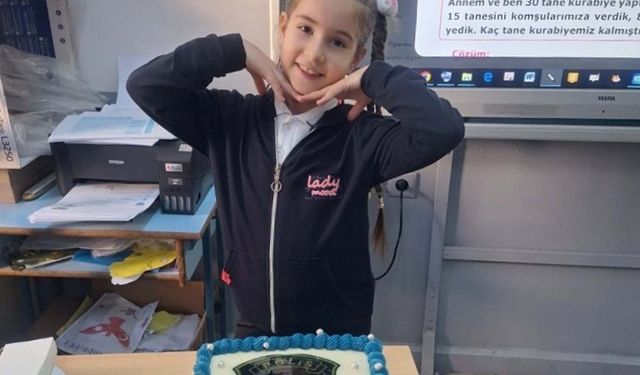 Şehit polisin kızına sürpriz doğum günü kutlaması