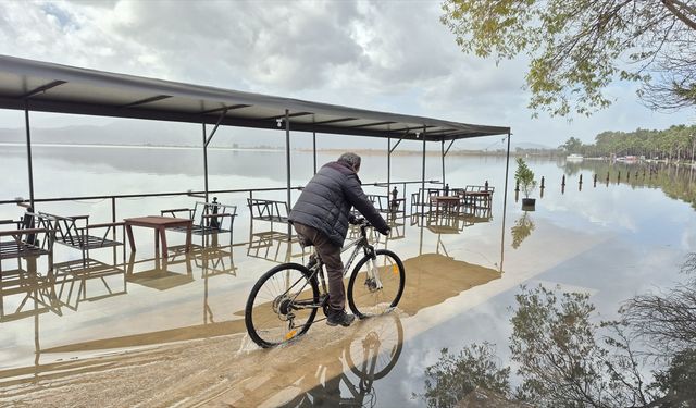 Köyceğiz Gölü taştı... Ev ve iş yerlerini su bastı!